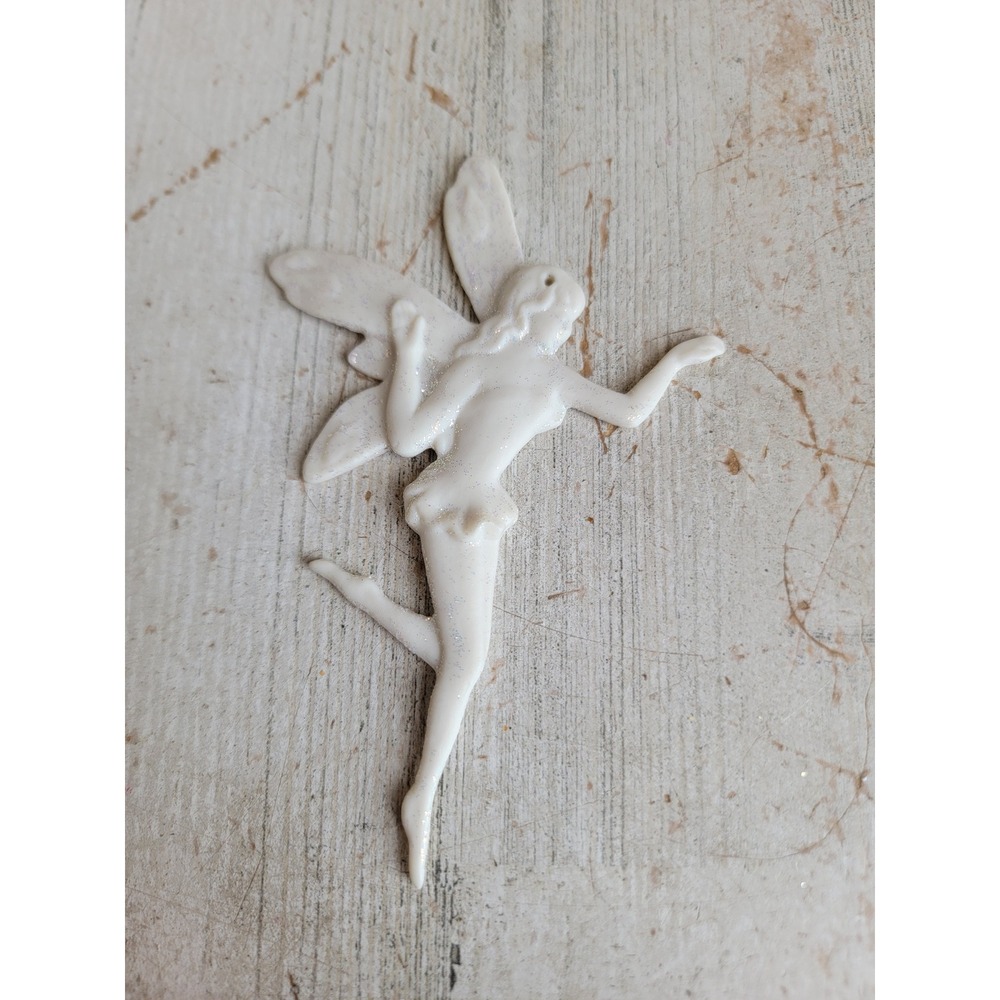 Vintage fairy white porcelain ornament Xmas elf pixie unique home decor figure